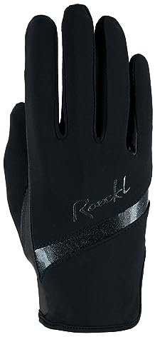 Roeckl Sports Reithandschuh Lorraine, Ladies Sommer Handschuh, Schwarz 7.5