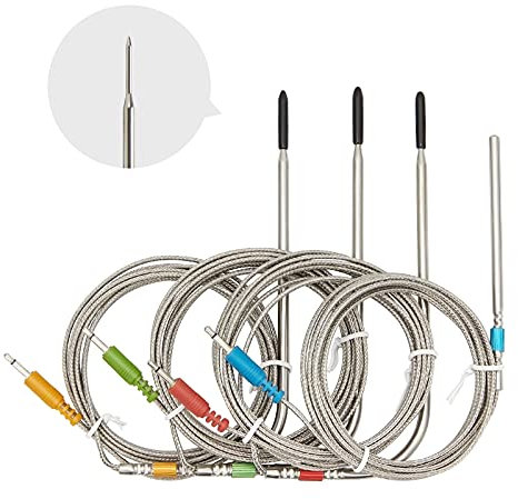 Inkbird Replacement Colored Probe 4-Pack Kit Only Compatible with IBT-4XS/IBT-6XS Meat Thermometer, Ultra Accurate & Fast Up to 572°F/300°C (Only for IBT-4XS/IBT-6XS Thermometer)