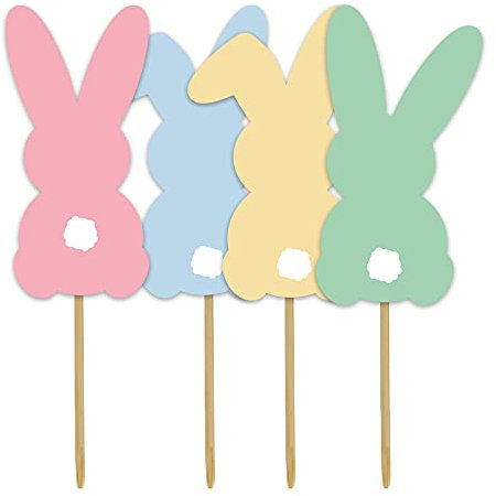 Anniversary House J127 Cupcake-Topper, Hasen-Kuchen, 5 cm, Papier, Osterdekoration, 12 Stück