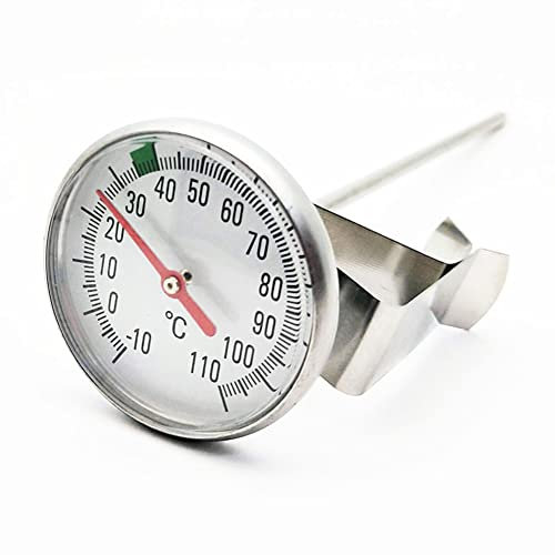 Termómetro de sartén para freír termómetro de aceite de alta temperatura caja de aluminio a prueba de aceite bandeja de aluminio redonda para hornear cocinar calentar (termómetro de cacerola1 PC)