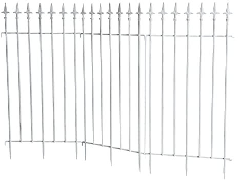 ESTEXO Gartenzaun Rankzaun Rankgitter 100x50 cm Eisen Spalier Metall Zaun Kletterhilfe Rankhilfe Antik-Weiß