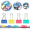 Foldback Klammern Set 148 Stück 15/19/25mm Binder Clips Metall Papierklammern Vielzweckklammern Bunt