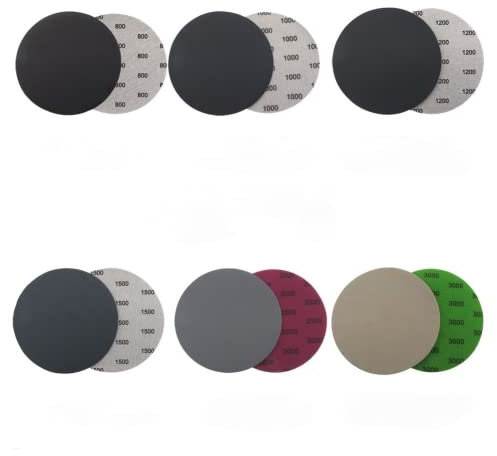 Lot de 60 disques abrasifs de 125 mm, grain 800, 1000, 1200, 1500, 2000, 3000, abrasifs humides et secs