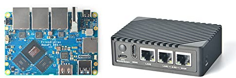 Nanopi R6S Mini-Router OpenWRT mit DREI Gbit/s Ethernet-Ports LPDDR4X 8 GB RAM basierend auf 6TOPS NPU RK3588S Soc für IOT NAS Smart Home Gateway-Unterstützung Debian Ubuntu (mit CNC-Metallgehäuse)