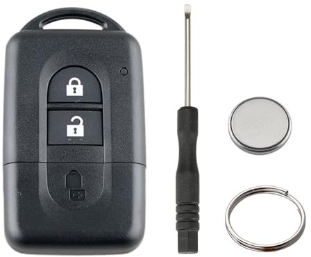 2 Button Smart Remote Car Key Shell for Nissan Micra Xtrail Qashqai Juke Duke Navara (with Batteries)