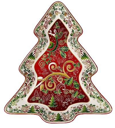 Goebel Palais Royal 51-001-67-1 - Piatto per albero di Natale, in porcellana, 25,5 x 22,5 cm