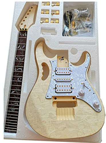 Fachmann E-Gitarren-Bausatz Basswood Body Rosewood Fingerboard Solid Maple Neck Complete DIY Electric Guitar Building Kit Selbstbau Gitarrenkit