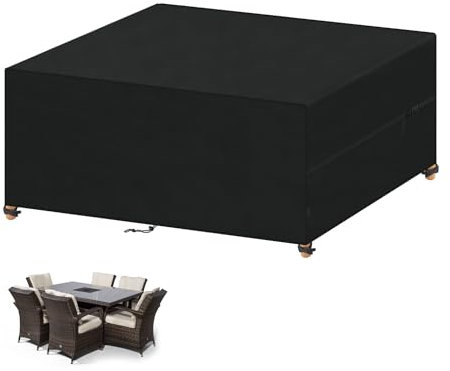 VANSHEIM Copertura Mobili da Giardino Telo Copertura Tavolo Esterno Impermeabile Coperture per Mobili da Giardino Copertura Tavolo da Giardino Protezione UV 420D Oxford Tessuto 190x140x75cm