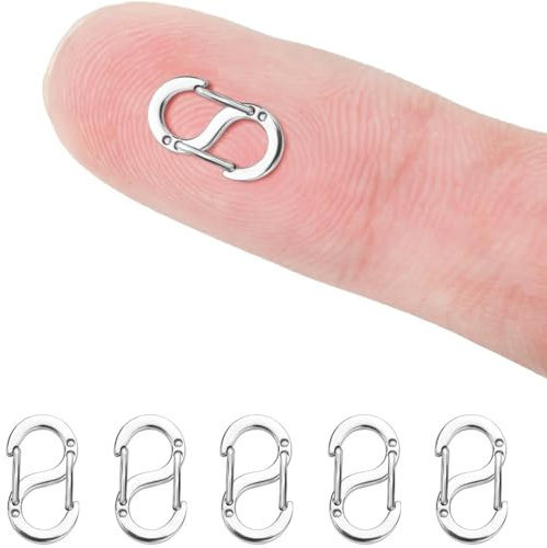 Nayyana 5 Stück doppelt öffnende Verkürzer-Verschlüsse, Halsketten-Verschlüsse und Verschlüsse, Edelstahl, S-Schloss, Armbandverbinder, Halsketten-Clip, geeignet für Schmuckketten