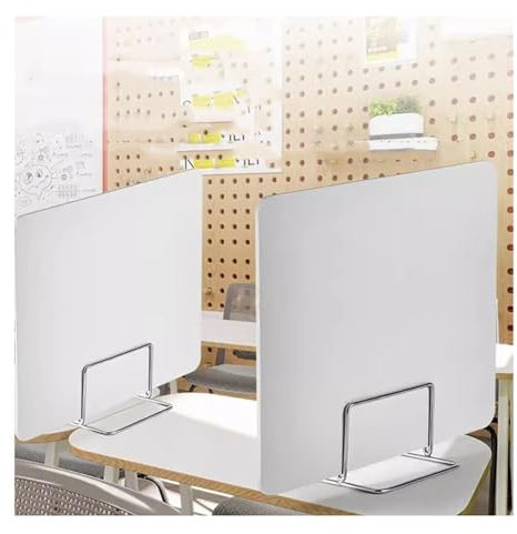 zklaseot Desk Privacy Divider, 2pack PVC Free Standing Privacy Screen Desk Divider Office Partitions For Table Portable Cubicle Panel Classroom Student(60X60CM)