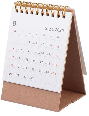 Operitacx Kalender 2021 Desktop-Staffelei Schreibtisch Mini-Monatskalender Tischkalender ametist Kalender Papier Memo-Kalender falten Memorandum Anmerkungen Büro Graues Brett Weiß