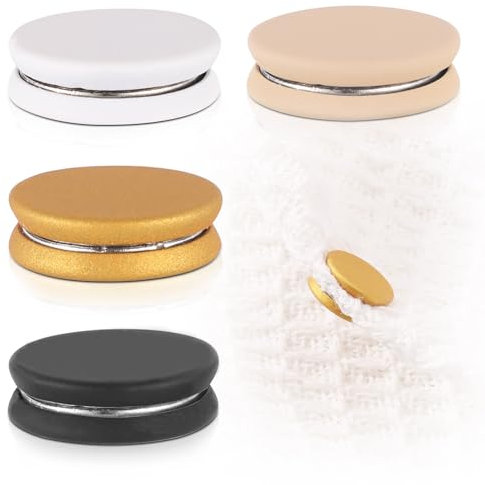 4pcs Épingles Magnétiques Puissantes pour Hijab, Style Oblat Aimants Hijab Multi-Usage Fermoir pour Écharpe Sans Accroc Broche Sans Épingle pour Femmes Filles Vêtements (Mat 1)