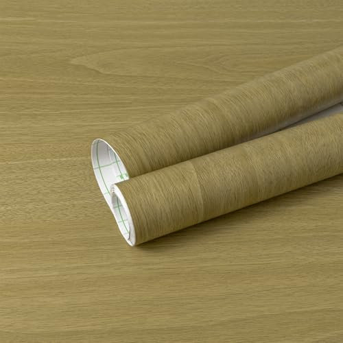 Hode Sticky Back Plastic Oak Wood Effect Vinyl Self Adhesive 30x200cm, Sticky Adhesive Wallpaper Wood for Furniture Shelf Table Kitchen Worktop Cupboard Walls Covering Light Brown