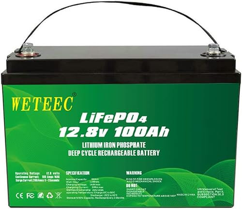 12V 100Ah LiFePO4 Battery, 5000+ Deep Cycle,Rechargeable Lithium Ion Phosphate Leisure Battery with BMS,for Trolling Motor, Kids Scooters, Power Wheels, Fish finder,Outdoor Camping