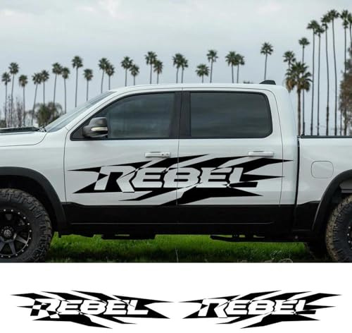 LIOUFTT Seitenaufkleber für Pickup-Türen, LKW-Grafikdekor, Vinyl-Filmaufkleber, passend für Dodge RAM Hemi 1500 2500 3500 Rebel-Zubehör