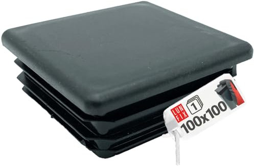 Kunststoff Lamellenstopfen für Vierkantrohre Rohrstopfen Zaunkappen Möbelgleiter Schwarz für 100x100 mm Außenmaße 1 Stück