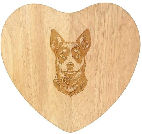 Azeeda 'Lancashire Heeler' Wooden Heart Shaped Chopping/Cutting Board (WB00080640)