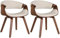 CLP 2er Set Esszimmerstuhl Foley Mit Kunstleder- Oder Stoffbezug I Küchenstuhl Mit Armlehne Und Holzgestell, Farbe:Eiche/Creme, Material:Kunstleder