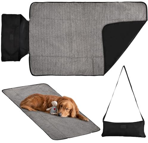 volumoon Hundedecke Faltbare, Hundedecke für Unterwegs, 100x70cm Hundedecke Outdoor, Camping Haustier Decke, Hund Katze Mat, Warme Reisedecke für Hunde und Haustiere Outdoor Innen