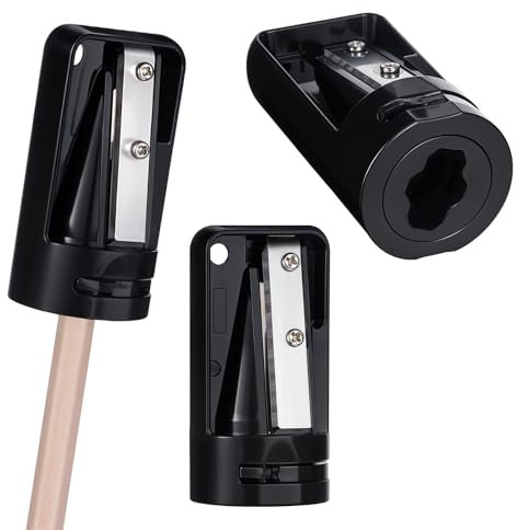 3 Stück Bleistiftspitzer, Tischler Bleistiftspitzer, Anspitzer für Zimmermannsbleistift, Zimmermanns-Bleistiftspitzer, Holzarbeiten, Bleistiftschneider für Holzbearbeitung, Schwarz
