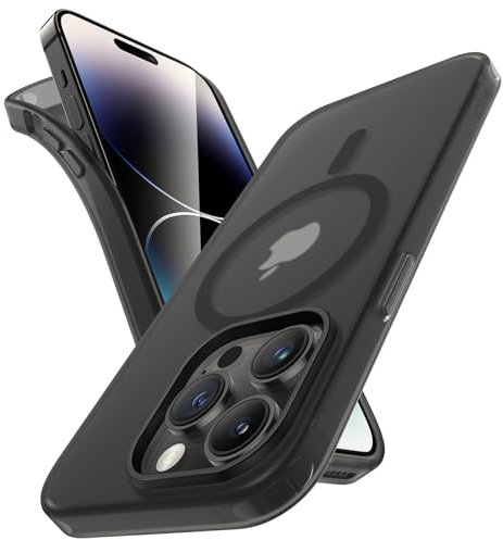 JETech Cover Opaca per iPhone 14 Pro Max 6,7 Pollici Compatibile con MagSafe, Anti-Ingiallimento e Anti-Impronte, Antiurto Traslucida Glassata TPU Morbido Cellulare Custodia (Spazio Nero)