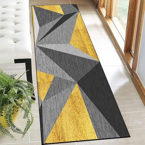 SUNLIMEI Teppichläufer 60 x 330 cm Waschbar rutschfest Lang Küchenteppich Läufer mit Gelrücken, Modern Design, Pflegeleicht für Vorzimmer, Waschküche, D