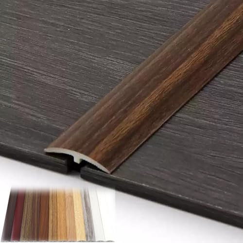 DAQXYH 100cm PVC Boden Übergangsprofil, Selbstklebende T-Profil Abdeckleisten Schwellenfugen Übergangsschiene, Schneidbar(Dark Teak,110 cm(44 in))