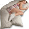 Traumreiter Seitenschläferkissen Visco Comfort L mit Bezug Leinen farbig Deluxe, Hybrid Kissen + 1cm Memory Foam, Schwangerschaftskissen Body Pillow Komfortkissen Erwachsene, Ergonomie Zertifiziert