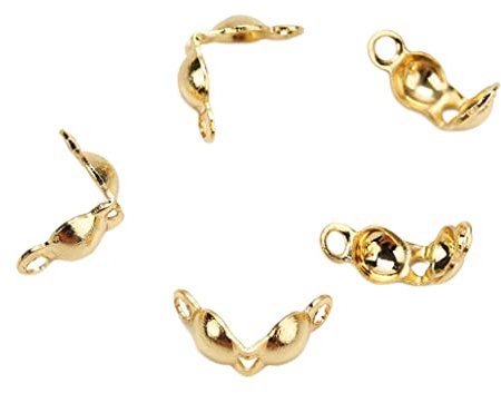 50 pcs Stainless Steel End Clasps Hooks For Beaded Necklace Bracelet Gold Color Crimps Beads Connectors Jewelry Making Supplies