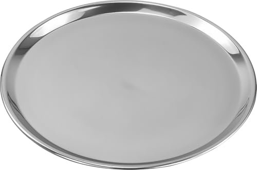 Bandeja Camarero，Bandeja para Servir de Acero Inoxidable Multifuncional, Ideal para Cocina, Comedor, Restaurante y más (Φ32cm)