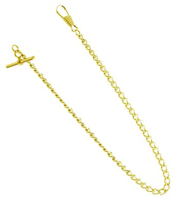 DEARMAMY 65 cm Metall-taschenuhrkette für Herren und Damen Vintage T-Steg-Schnalle Jeans-gürtelkette Einzelglied Golden
