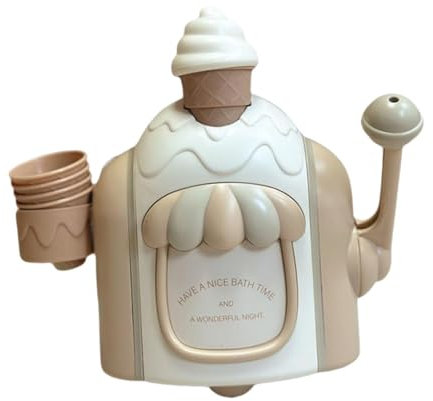 EHJRE Eisschaum Maker Badespielzeug, Eiscreme Kinder Schaum Badewannenspielzeug, Wasserspielzeug Kinder 2 Jahre Badewanne, Schaummaschine Badewanne Spielzeug Geschenk für Mädchen Junge, Gelb