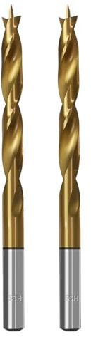 TIBOO DAY Brad Point Wood Drill Bits 6.5mm (15/64) Brad Point Drill, 2 Pcs | High Speed Steel, Double Flutes Design Metric Brad Point Drill Bits for Woodworking Soft & Hard Woods MDF Acrylic