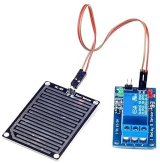 Rain Sensor Module with Relay, 5V/12V Leaf Surface Moisture Detector, No-Water Trigger Switch for Arduino(12v)