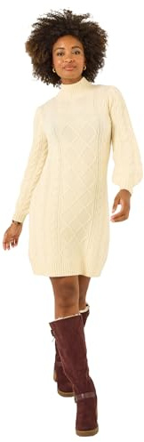 Joe Browns Women's Chunky Cable Knit Mini Dress Pullover Sweater