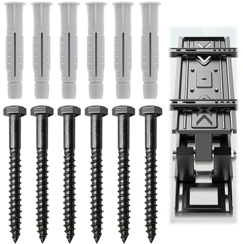 6 Pack M8*70mm Lag Bolt Wall Plug,Screws and Wall Plugs Set,Plasterboard Wall Screw Set,M8 Bolts & Raw Plugs,Heavy Duty Screws Bolts for TV Bracket Aerial Sky Dishes Mast Shelves Mounting