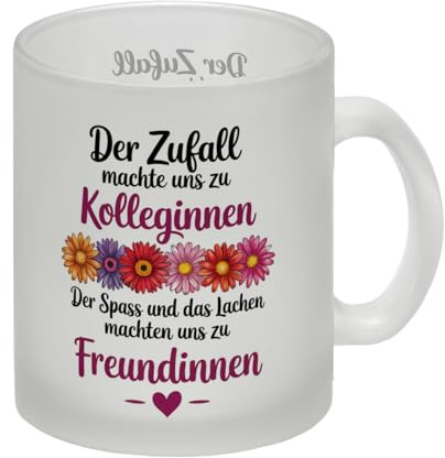 Beste Kollegin Glas Tasse mit Spruch nicht nur Kolleginnen sondern Freundinnen Lustige Tasse für Büro - ideales Kolleginnengeschenk