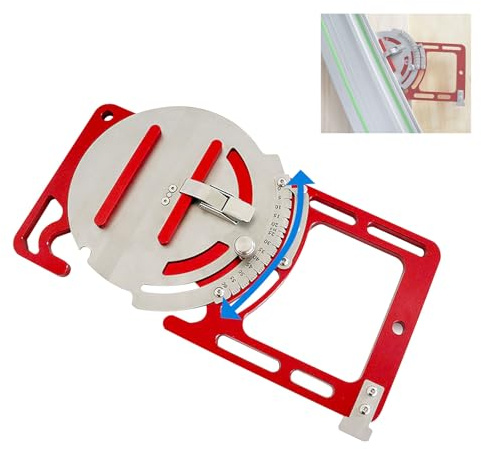Riel de guía ajustable, riel guía cuadrado de metal con hebilla de seguridad, ángulo de 0 a 60 °, riel de sierra eléctrica para carpintería, accesorios de sierra circular