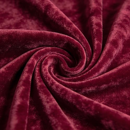 Samtstoff Meterware Glänzender Stretch Samt (Kastanienbraun) | Pannesamt Stoff 155-160 cm Breit, Länge 2M, für Vorhänge Gardinen Bühne Kostüm Kleid Bekleidung Tischdecke Dekostoff