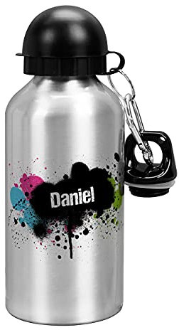 Striefchen® Trinkflasche in Graffiti - Look mit Wunschnamen 500 ml BPA frei Aluminium