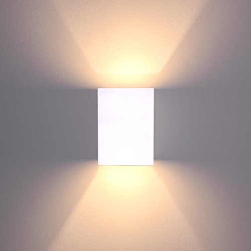 SSC-LUXon LED Wandlampe Gips dimmbar, eckig (überstreichbar) Up & Down - Innenleuchte LED 3W G9 warmweiß 2700K dimmbar