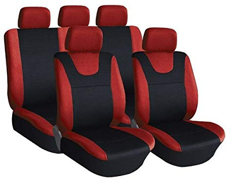 Xtremeauto Red and Black Sport Car Seat Cover Protectors - C-Zero, C1 C2 C3 C4 C5 C6 C7 DS3 DS4 DS5 Aircross Cactus