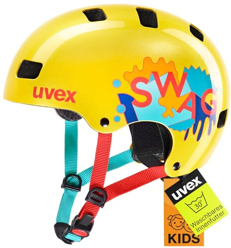 uvex Kid 3 - Casque de vélo Robuste pour Enfants - Ajustement Individuel - Rembourrage intérieur Lavable - Yellow - 55-58 cm