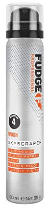 Fudge Professionelles Haarspray Reisegröße, Wolkenkratzer leicht bis mittelstarker Halt Haarspray, für Frauen, ganztägiger Halt, wetterfest, kontrolliert Frizz und Flyaways, 100 ml