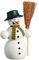 Seiffener Volkskunst | Räuchermännchen | Räucherfigur 16 cm | Schneemann | Original Erzgebirge | 12214 | mit Besen