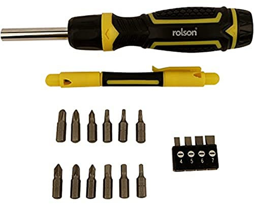 Rolson 28451 22 pc Ratchet Screwdriver & Bit Set