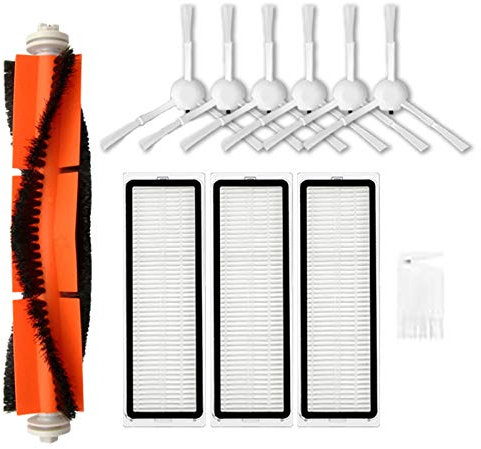Ensemble d'accessoires de rechange pour aspirateur Xiaomi Dreame F9, 1 brosse à rouleau + 6 brosses latérales + 3 filtres + 1 peigne