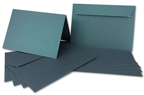 ARTOZ NORDANA 15x DIN A6 Faltkarten-Set mit DIN C6 Umschlägen - petrol glow - 300 g/m² - 10,5 x 14,8 cm - schimmerndes Papier zum Basteln & Drucken