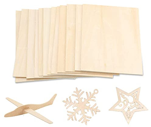 Tiardey - 8 Hojas (200 x 200 x 2 mm) de Madera de balsa, Delgadas Hojas de balsa, Tablero de Madera contrachapada sin terminar para Bricolaje, casa de Madera, Aviones, Barcos, proyectos de Modelos