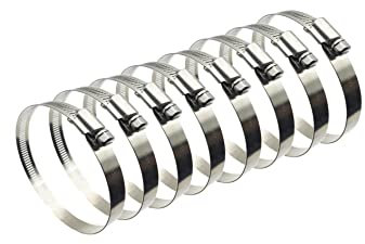 8Pcs 52-76mm Hose Clips Adjustable 304 Stainless Steel Duct Clamps Hose Clamp Pipe Clamp Air Ducting Clamp Worm Drive Hose Clamps